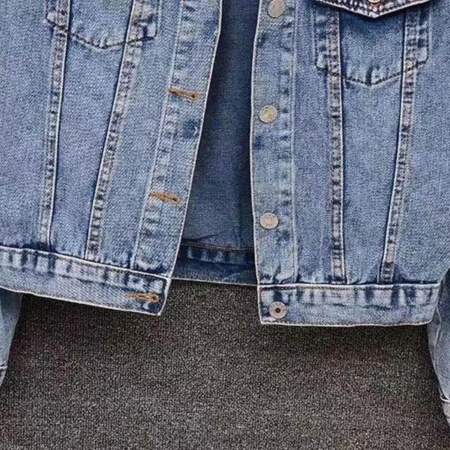 Women's Large Denim Jacket Embroidered Pearl Beaded Denim Jacket Coat Jean Jacket Short Sleeve