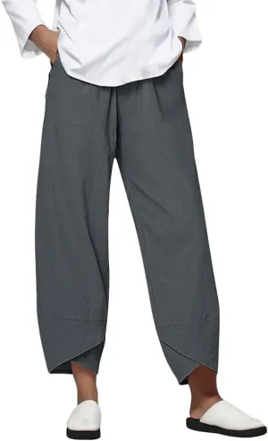 Womens Linen Pants 2025 Summer Casual Loose Waist Long Solid Cotton Pants Cotton Linen Lounge Beach Summer Pants