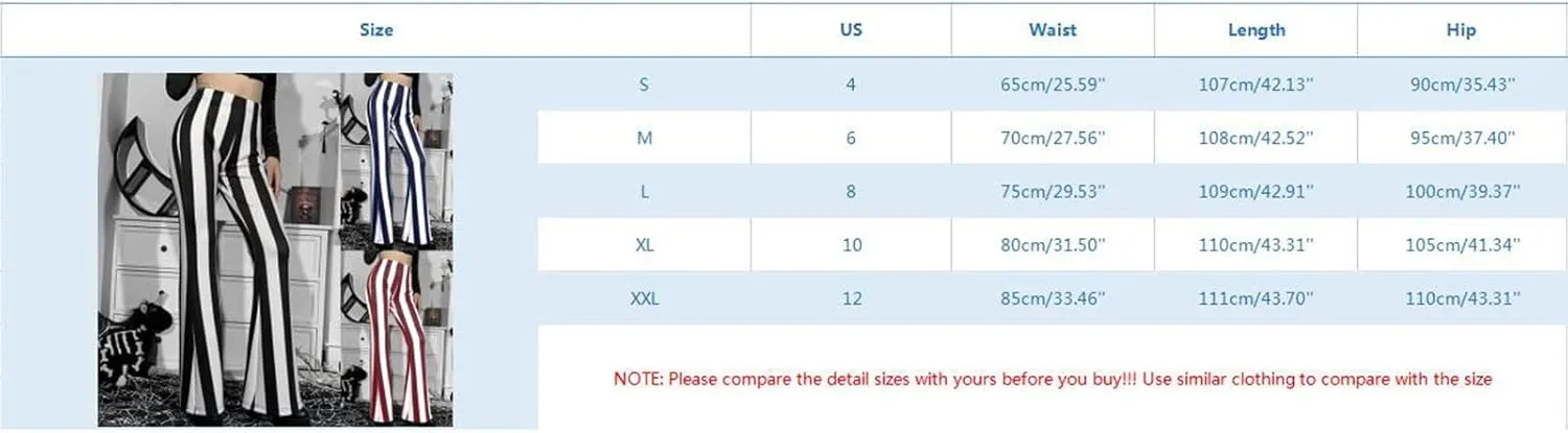 Women's Pants 2024 Fashion High Flare Women Stretch Vertical Bottoms Trousers Long Bell Pants Stripe Waist Plus