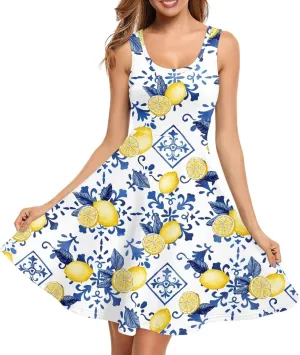 Womens Plus Size Summer Dresses Halter High Waist Sleeveless Casual Midi Dress XS-4XL