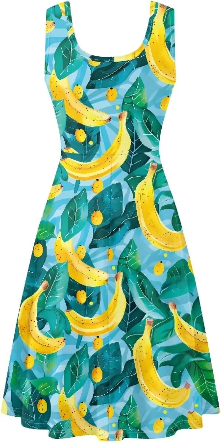 Womens Plus Size Summer Dresses Halter High Waist Sleeveless Casual Midi Dress XS-4XL