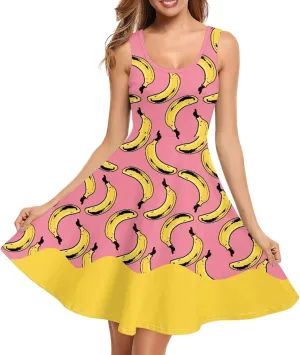 Womens Plus Size Summer Dresses Halter High Waist Sleeveless Casual Midi Dress XS-4XL