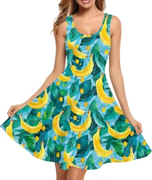 Womens Plus Size Summer Dresses Halter High Waist Sleeveless Casual Midi Dress XS-4XL