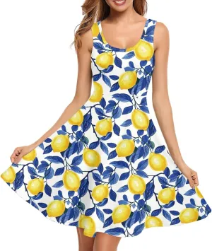 Womens Plus Size Summer Dresses Halter High Waist Sleeveless Casual Midi Dress XS-4XL