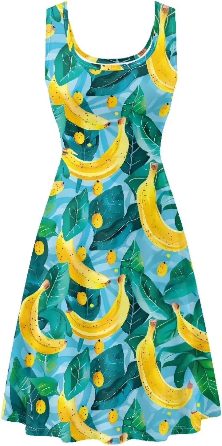Womens Plus Size Summer Dresses Halter High Waist Sleeveless Casual Midi Dress XS-4XL