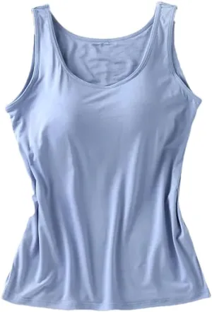 Women's Round Neck Solid Color Casual Padded Camisole Top