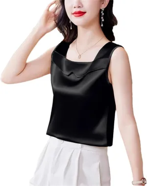Women's Satin Camisole Tank Top Spring Summer Sleeveless Vest