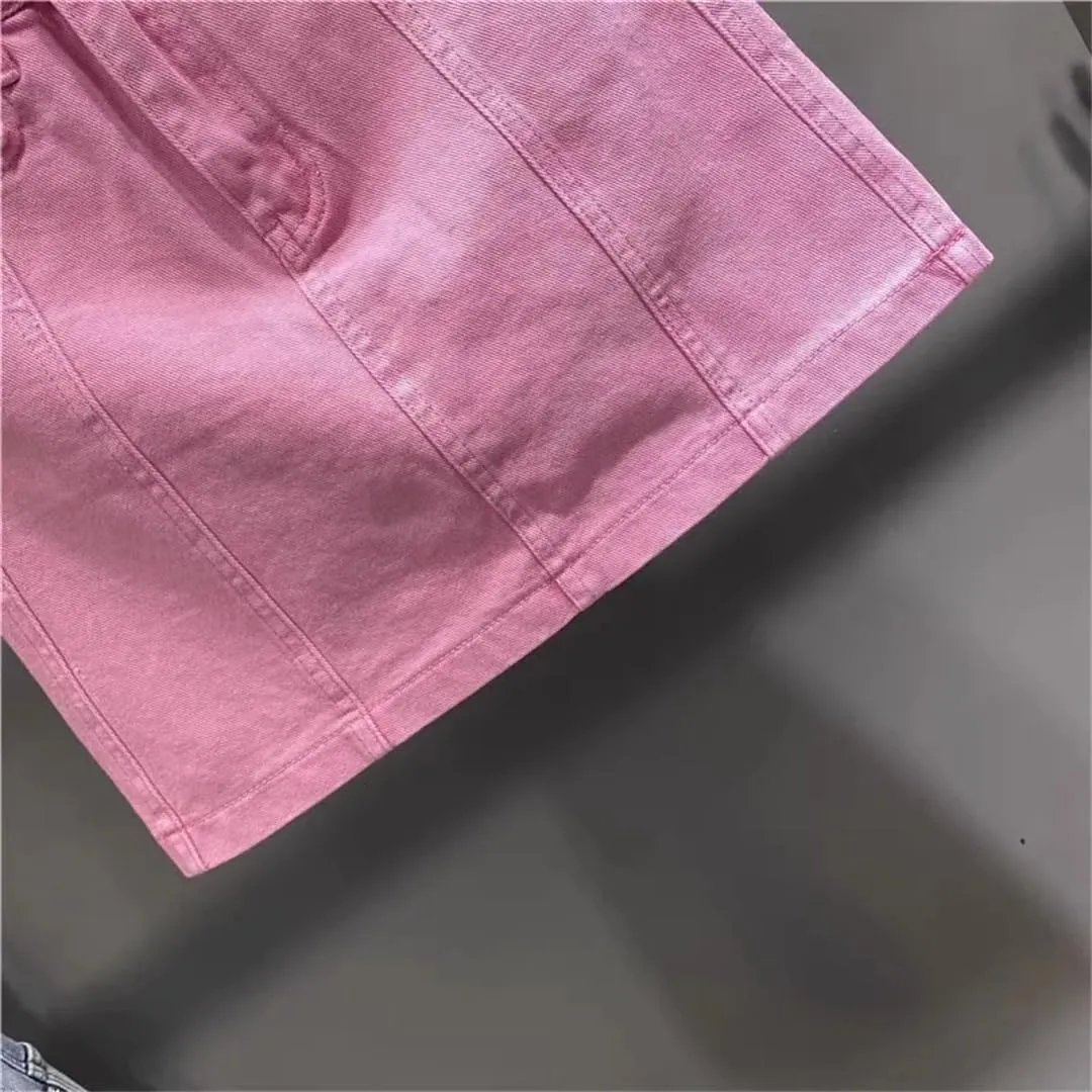 Women's Summer Denim Skirt for High Waisted Slimming A-Line Short Skirt with Wrapped Buttocks
