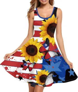 Womens Summer Dresses Halter Plus Size Dress Sleeveless Midi Dress Sundress XS-4XL