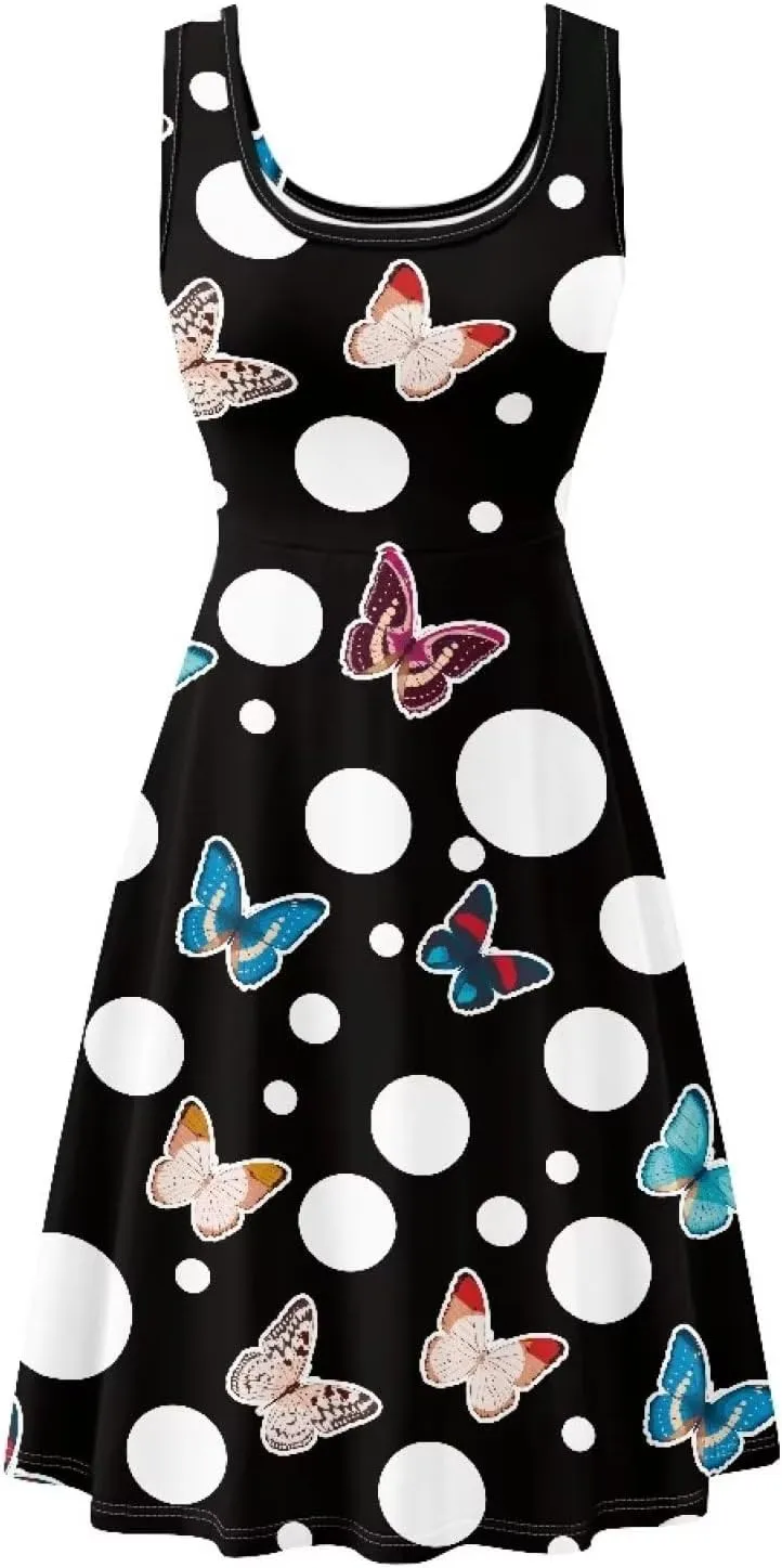 Womens Summer Dresses Halter Plus Size Dress Sleeveless Midi Dress Sundress XS-4XL