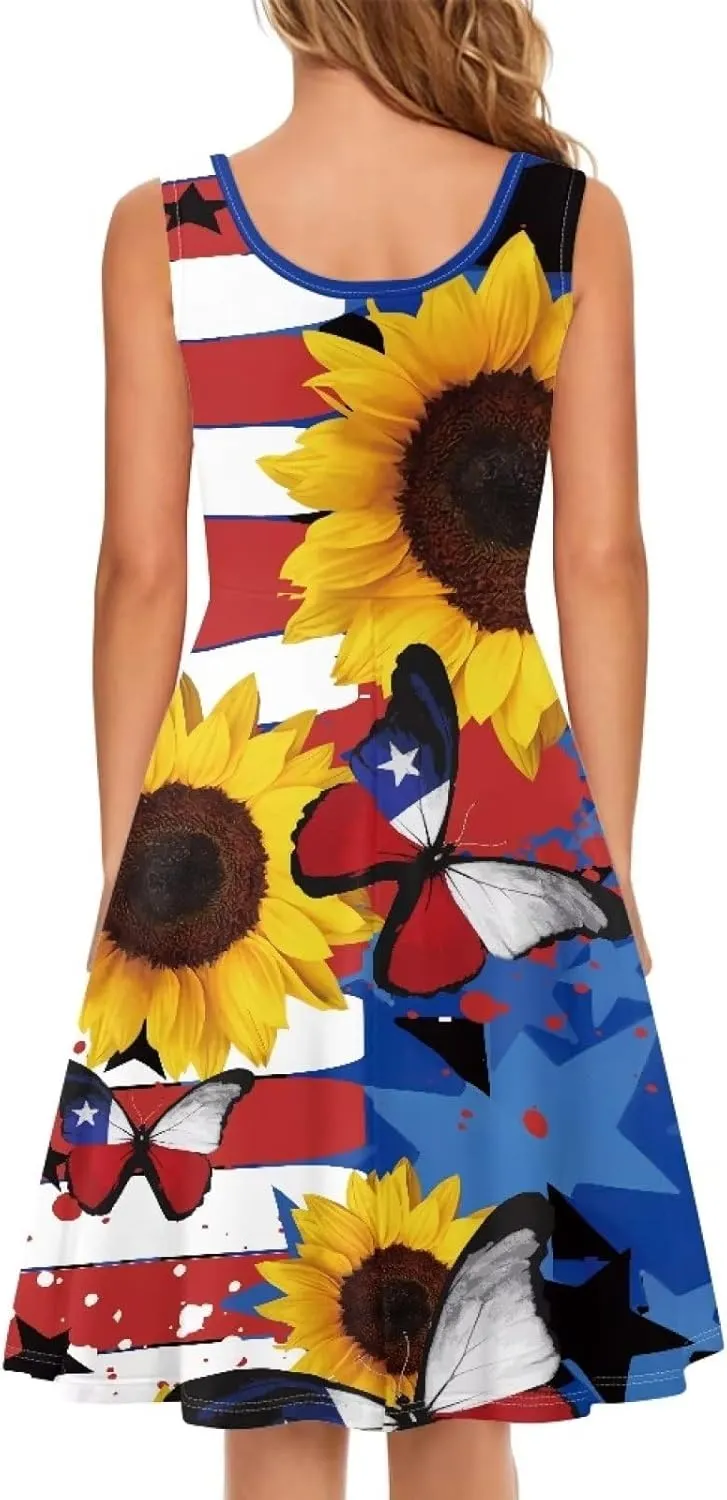 Womens Summer Dresses Halter Plus Size Dress Sleeveless Midi Dress Sundress XS-4XL