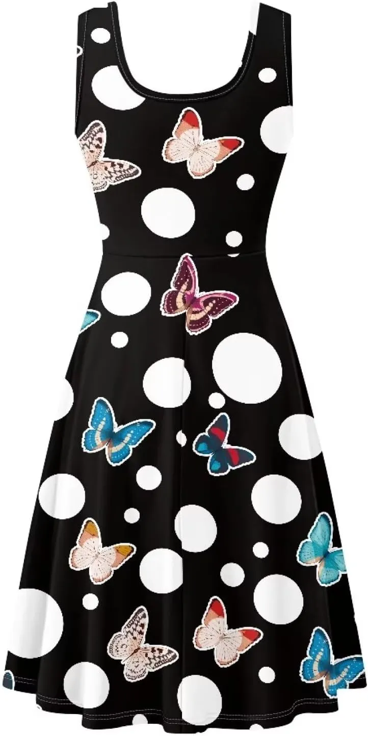 Womens Summer Dresses Halter Plus Size Dress Sleeveless Midi Dress Sundress XS-4XL
