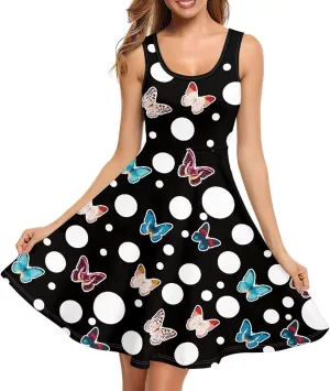 Womens Summer Dresses Halter Plus Size Dress Sleeveless Midi Dress Sundress XS-4XL