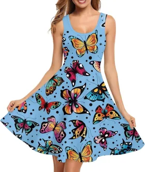 Womens Summer Dresses Halter Plus Size Dress Sleeveless Midi Dress Sundress XS-4XL