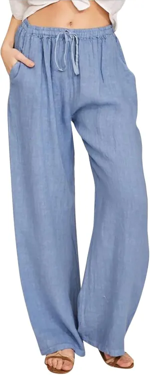 Women's Summer Pants, Linen Joggers for Women Flowy Beach Pants with Pockets Gym Wide Leg Yoga Pants Hawaii Travel Trousers