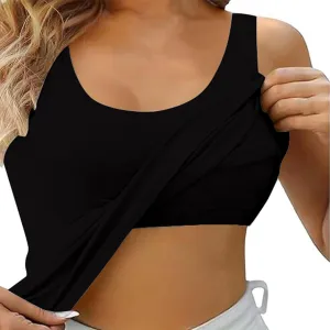 Womens Tank Tops with Built in Bra with Padding Camisole Tops for Women Built in Bra Casual Sleeveless Undershirt Top