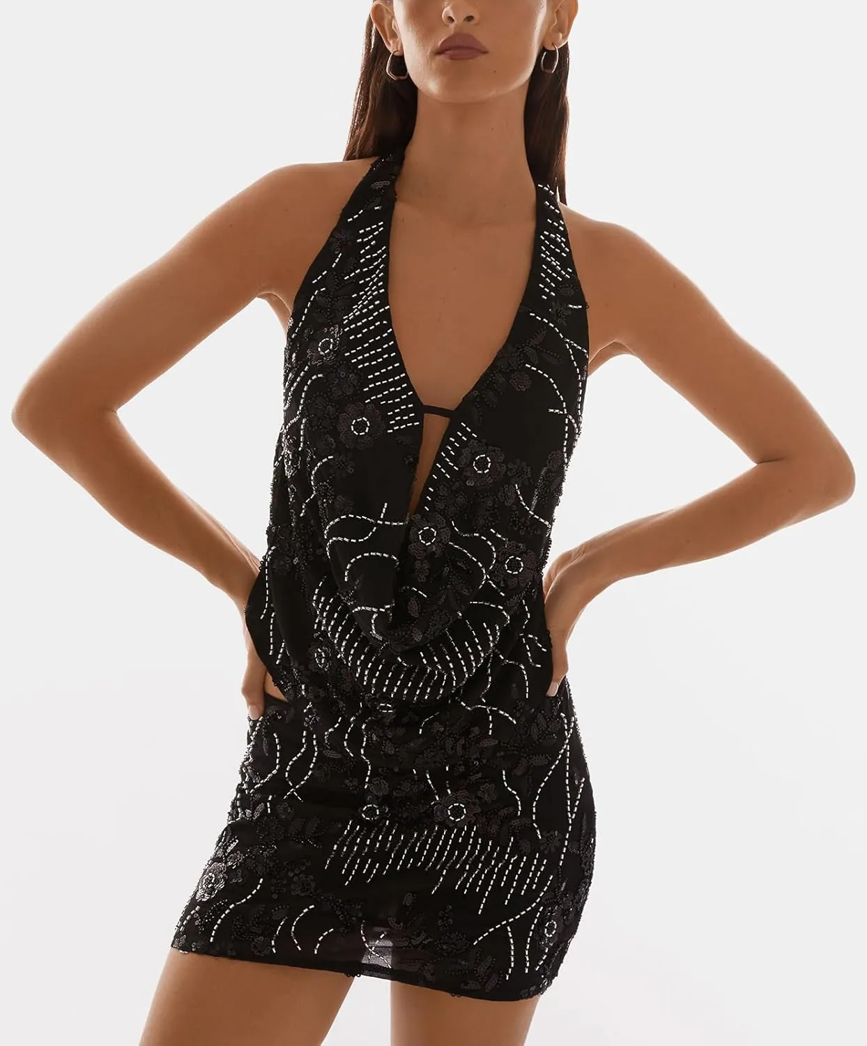 Y2K Sequin Cami Top for Women Sexy Sparkle Backless Low Cut Crop Tank Top Cute Teens Summer Rhinestone Going Out Tops