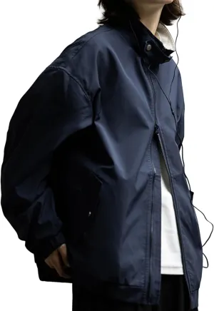 Yimoon Men's Lightweight Windbreaker Jacket Casual Zip Up Outdoor Varsity Jacket Patchwork Vintage Y2K Outerwear