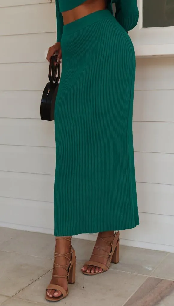 YKR Women's 2 Piece Sweater Dress Skirt Sets Rib Knit Maxi Bodycon Crop Top Winter Outfits for Women