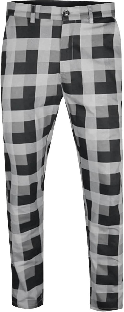 Ymosrh Khaki Cargo Pants for Men Fashion Stretch Dress Pants Slim Fit Plaid Pants Business Suit Casual Golf Work